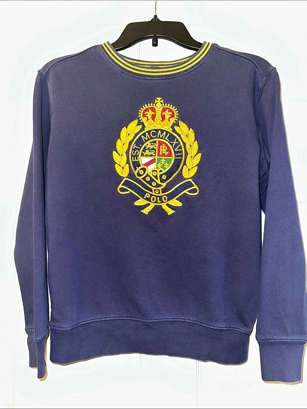 Polo Ralph Lauren Crest Cotton Crewneck Sweatshirt - Size M (10-12)